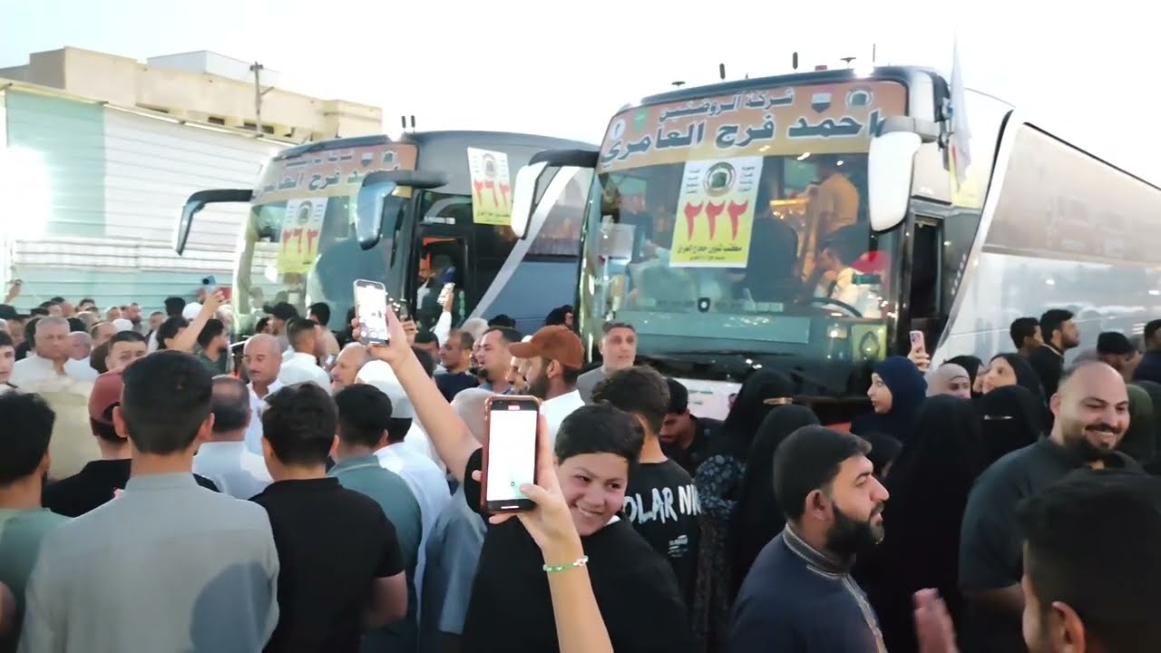 توديع حجاج بيت الله الحرام من مدينة هيت متوجهين لأداء مناسك الحج وزيارة الحبيب الاعظم سيدنا محمد😭🥺