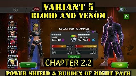 VARIANT 5 BLOOD & VENOM CHAPTER 2.2 POWER SHIELD PATH (BOSS SOLO) | MARVEL CONTEST OF CHAMPIONS |