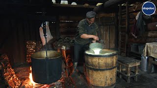 Making cheese high in the mountains according to an old recipe