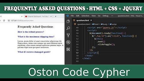 How to create a FAQ section   - HTML + CSS + JQUERY