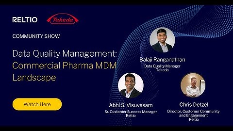 Data Quality Management Commercial Pharma MDM Landscape with Takeda