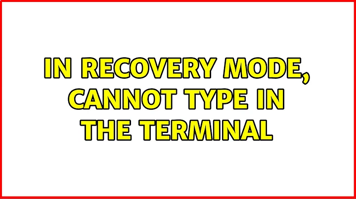 In recovery mode, cannot type in the terminal