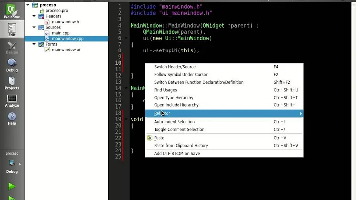 Comandos del Sistema con QProcess - Qt Creator