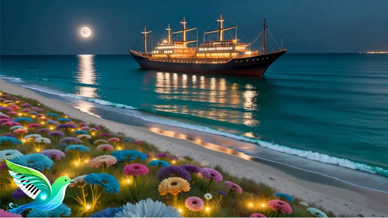 Ocean Ambience Piano for Calm Night Sleep (3 Hours)