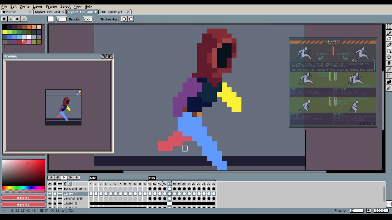 Studying Pixel Art running animation - YouTube