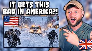 Brit SHOCKED at how INSANE Snowstorms can get in America!