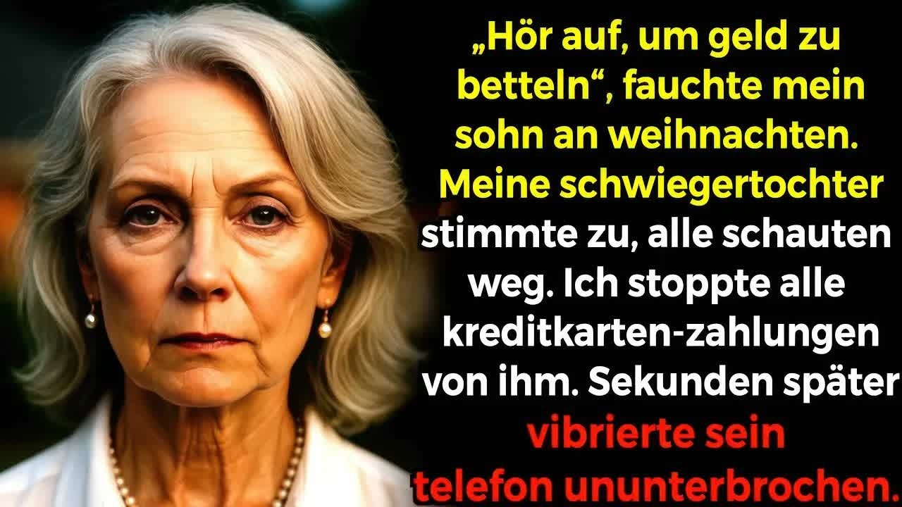 An Weihnachten, bei Tisch, schrie mich mein eigener Sohn vor der ganzen Familie an: „Hör auf, um Geld zu betteln, Mama. Das ist peinlich.“ Meine Schwiegertochter nickte, mein Enkel senkte beschämt...