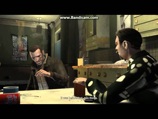 Niko Bellic, o protagonista de GTA IV, fugiu da da guerra que acontecia no  seu país nato natal e foi morar com ena primo Roman nos EUA, contato, (O  não consegue à