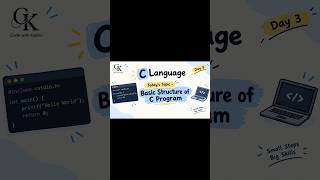 C Language Day 3 | Basic Structure of C Program | C Programming for Beginners #shorts #clanguage