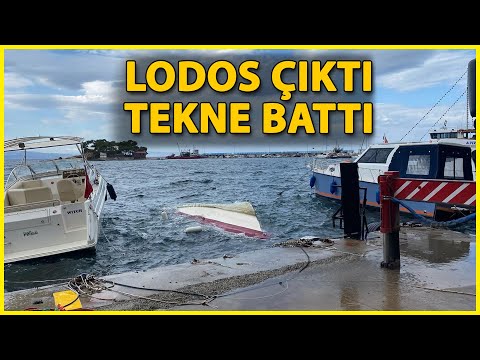 Erdek'te Lodos Etkili Oldu; Tekne Battı