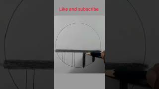 Circle drawing - easy circle drawing - easy circle scenery - easy scenery drawing #shorts