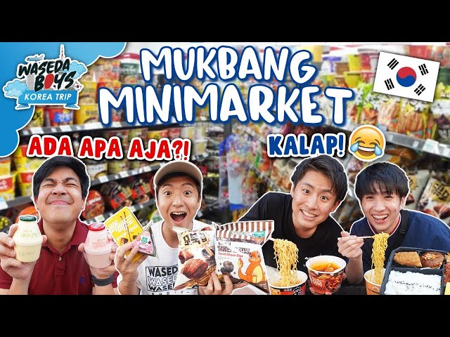 MUKBANG MAKANAN MINIMARKET KOREA! SAMPAI KALAP 😂 | KOREA TRIP #2 class=