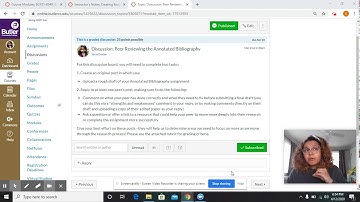 Overview of the "Peer Reviewing the Annotated Bibliography" Discussion Board
