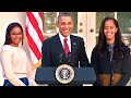 Obama Jokes With Daughters And A Turkey 