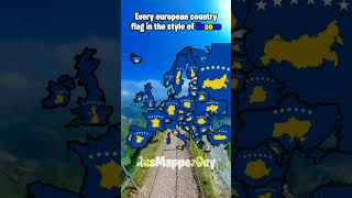 Every European country flag in the style of Kosovo! #europe #mapping #geography #kosovo #flags #fyp