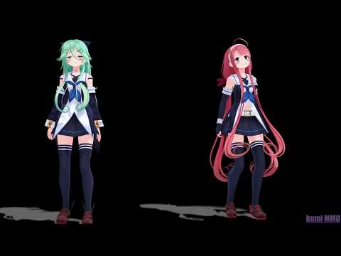 [MMD] 江風＆山風 オツキミリサイタル 正面固定カメラ 1080ｐ60ｆｐｓ [艦これ] BlackBack