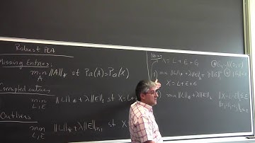 Lecture 10  Extensions + PCA with Outliers via Convex Optimization L1 (Hopkins)