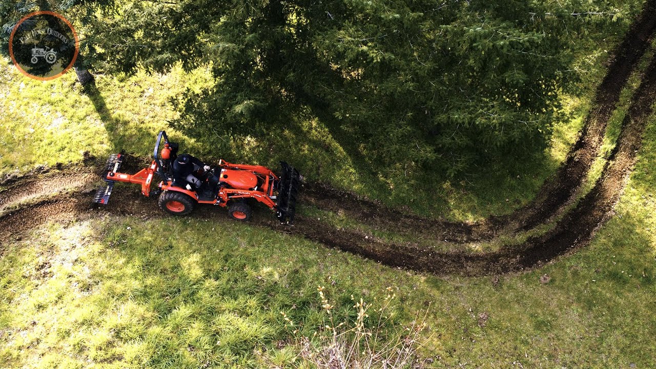 Cutting Trails | Hilly Terrain | Kubota B2601 & Land Pride LR1660 Landscape Rake