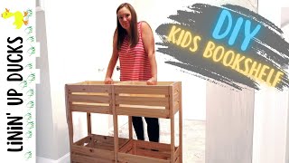 Book Storage for Kids | EASY DIY Bookshelf | DIY Using Wooden Crates | Linin Up Ducks