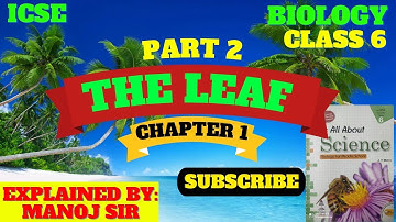 ICSE |BIOLOGY FOR CLASS 6 | CHAPTER 1 | THE LEAF | PART 2 | BY MANOJ SIR