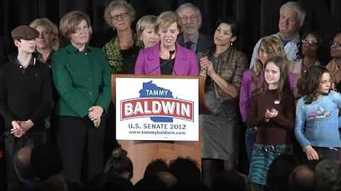 Tammy Baldwin, supporters celebrate her U S  Senat...