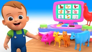 Baby Learn Farm Animals Names with Educational Computer Toy Set for Kids - Children Nursery Rhymes