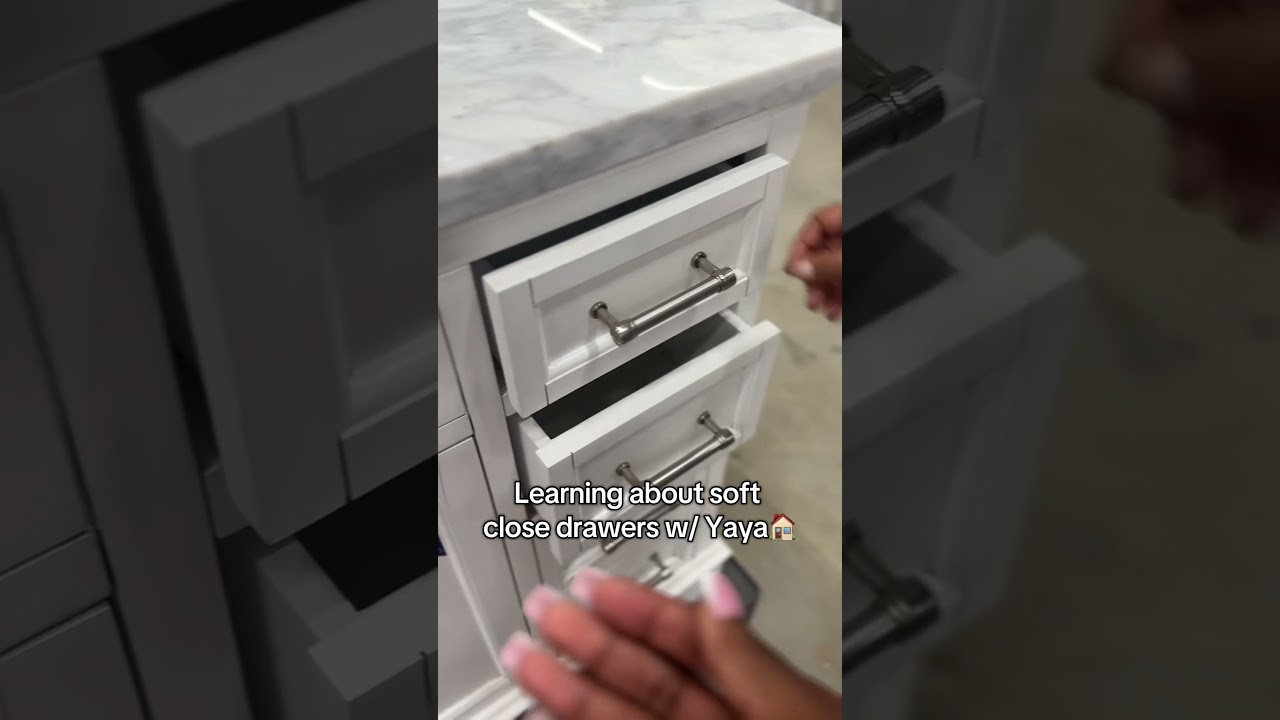 Love these soft close drawers at  Lowe’s 😍😍😍 