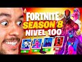 TEMPORADA 8: SKIN NIVEL 100! PASE DE BATALLA TODO COMPRADO FORTNITE!! - TheGrefg