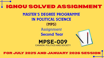 MPSE 009 | MPS | SECOND YEAR | IGNOU SOLVED ASSIGNMENT | JULY 2025 - JANUARY 2026