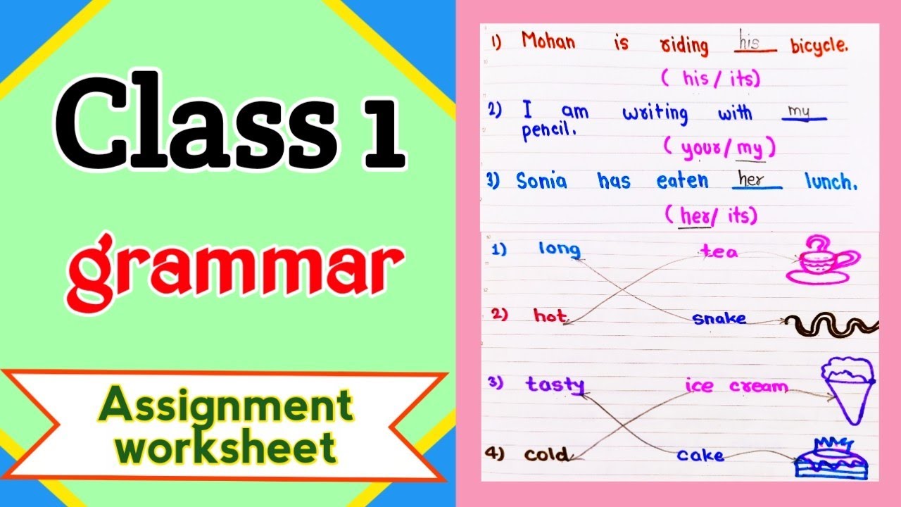 class 1 english worksheet class 1 grammar worksheet english worksheet for class 1 youtube
