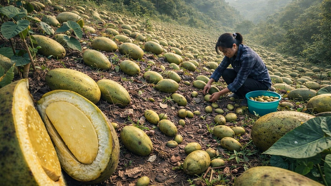 Harvesting Canarium on a Wild Hillside Adventure - You Know This Type of Fruit
