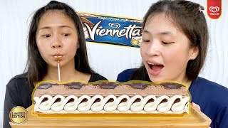 REAKSI PERTAMA MAKAN ES KRIM SULTAN LIMITED EDITION VIENNETTA WALL'S MUKBANG | SHE & FEB