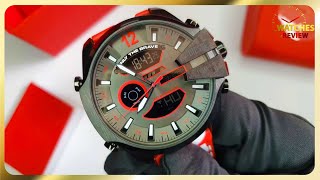 Unboxing Diesel Mega Chief Ana-Digi Red and White Leather Watch 