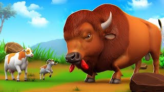 Laugh Out Loud: Bison Eats Spicy Chillies | Funny Farm Animals Cartoons Comedy Videos