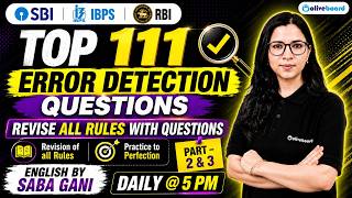 Famous TOP 111 Error Detections | Banking & Insurance Exams | Concepts + Practice | Part 2 & 3 | Oliveboard Net Worth