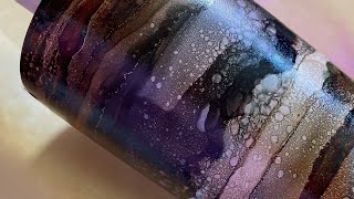 Alcohol Ink Granite on Tumbler with Micas  | 648