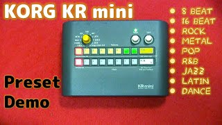 : KORG KR mini - Preset Demo / TEST (No Talking) || Affordable Rhythm / Drum Machine