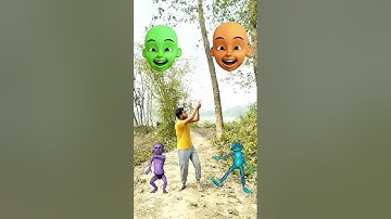 Upin ipin head to dancing frog,, joker,, spiderman, Sirenhead - funny magic vfx#shorts
