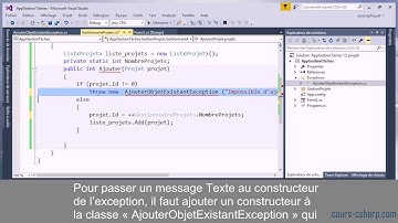 Création des classes de gestion des projets en C#