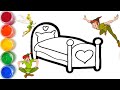 Drawing bed for children / bolalar uchun yotoq rasmnini chizish|Нарисовать детский диван для детей