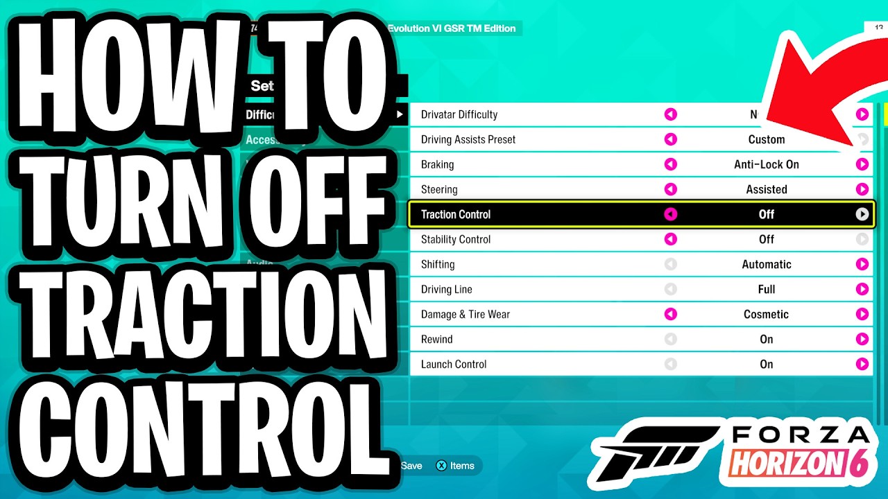 Forza6 Control Menu How to Turn ON/OFF Traction Control (TCS) In Forza Horizon 6 - Full ...