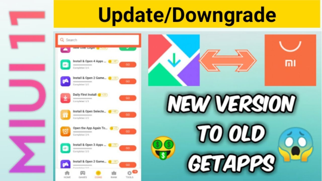 How to update mi getapps Upgrade/Downgrade in one video 2020