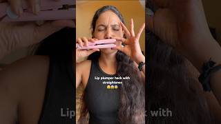 Lip Plumper Hack With Straightener