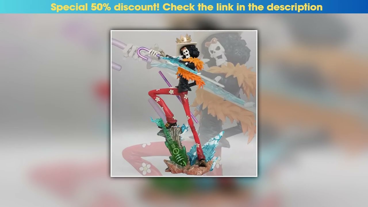 Best Anime One Piece Brook Figure Burukku Action Figures Pvc Statue Desktop Ornament Collectible Mo