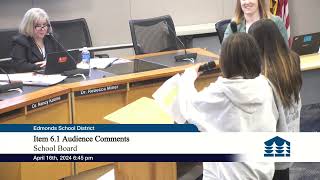 Edmonds School District - Special Meeting - Public Comments - Budget Cuts to Music and Disability