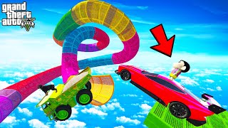 Franklin Tried Impossible Ultra Mega Ramp Parkour Jump Challenge In Gta 5 Shinchan And Chop