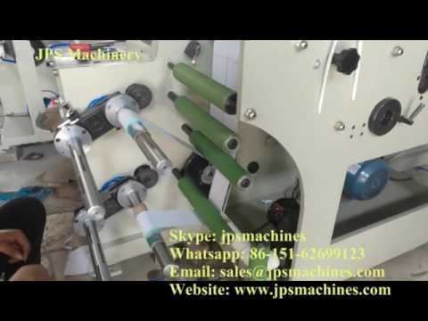 JPS-320C-TR Dual station laminating die cutter & slitter with two sets of turret rewinder to Italy