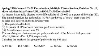 Exam LTAM exercise for October 21, 2020