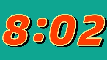 8 Minute and 2 Second Countdown Timer ⏰ | Bright green screen and huge numbers