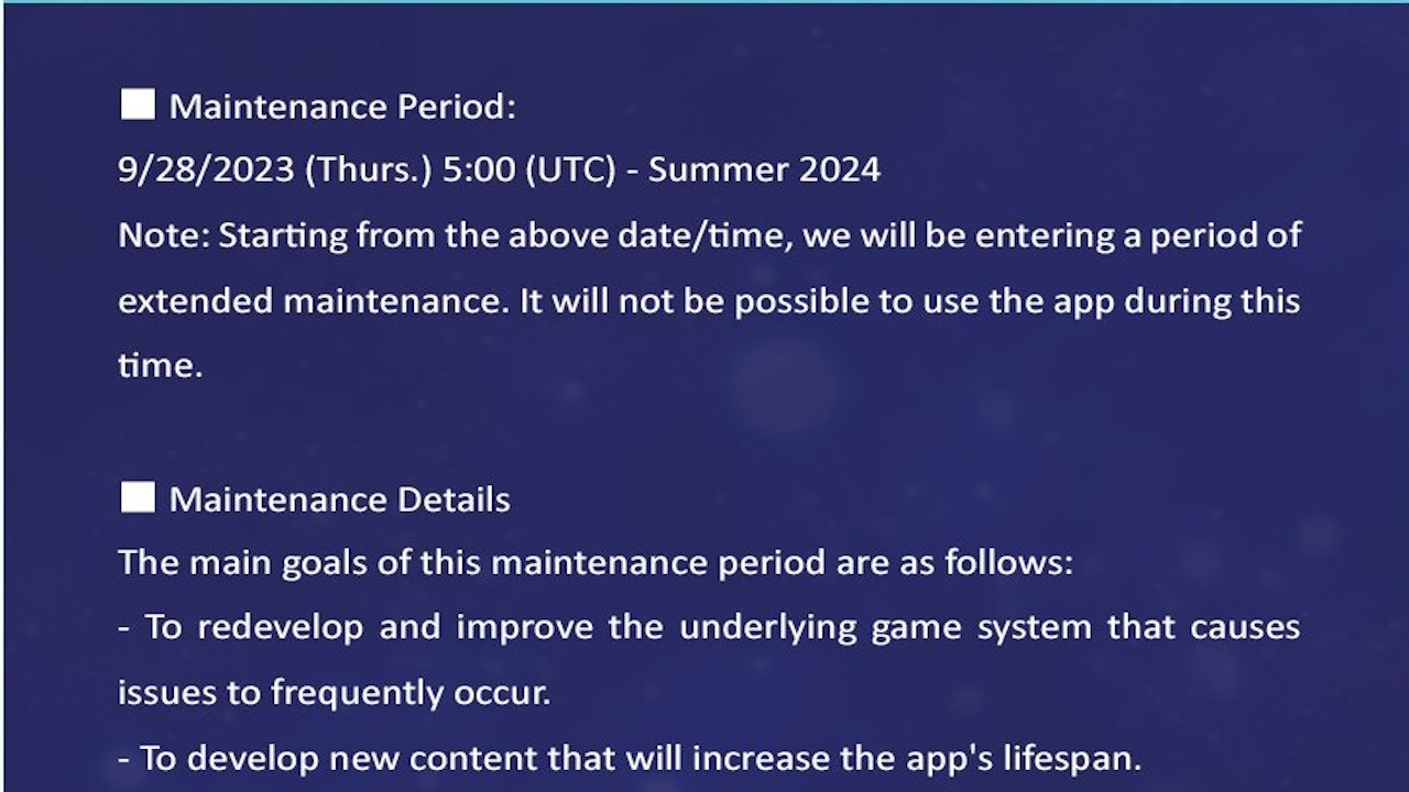 Sword Art Online Variant Showdown Maintenance until Summer 2024